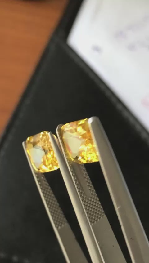 Yellow Sapphire Pair 2pcs 8ct