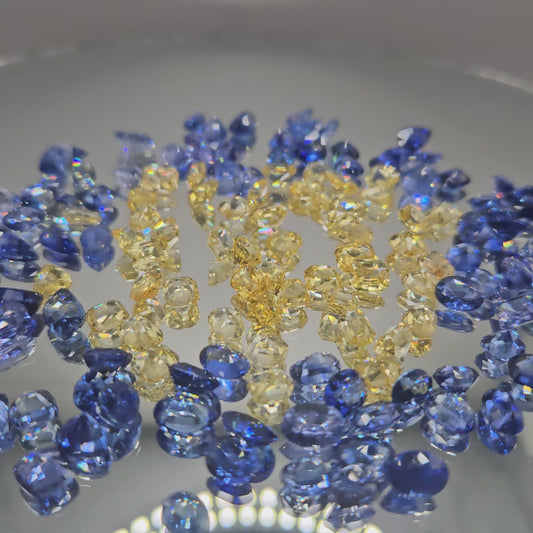 Mix Sapphire lot heated 22.34 crt